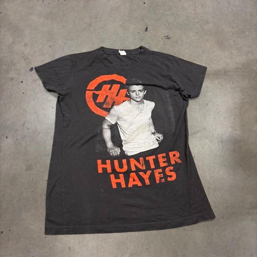 Tultex Hunter Hayes Black Graphic T Shirt Womens Medium Y2K Country Music Tee